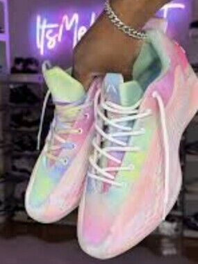 Adidas Anthony Edwards 3SSB Cotton Candy Tie Dye Pastel Multicolor Sneakers 6.5